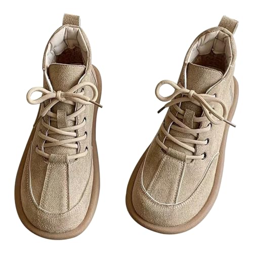 Stiefeletten Damen Ankle Boots Damen Braune Suede Boots Freizeitschuhe Walkingschuhe Orthopädische Schuhe Trekkingschuhe Wanderschuhe Outdoorschuhe Hiking Schuhe Bequeme Arbeitschuhe Breite Füße von Generisch