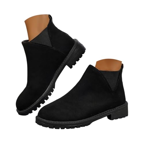 Stiefeletten Damen Ankle Boots Wildleder Cowboystiefel Kurze Damenstiefel Retro Blockabsatz Booties Flach Frauen Freizeit Schuhe Weitschaft Westernstiefel Übergangsstiefel Stiefeletten Damen Ankle Boots Wildleder Cowboystiefel Kurze Damenstiefel Retro Blockabsatz Booties Flach Frauen Freizeit Schuhe Weitschaft Westernstiefel Übergangsstiefel von Generisch