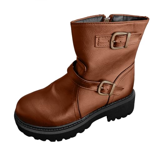 Stiefeletten Damen Ankle Boots mit Zipper Schlupfstiefel Retro Lederoptik Kurzstiefel Blockabsatz Knöchelhoch Halbstiefel Für Eleganten Herbst Winter Übergangsstiefel Stiefeletten Damen Ankle Boots mit Zipper Schlupfstiefel Retro Lederoptik Kurzstiefel Blockabsatz Knöchelhoch Halbstiefel Für Eleganten Herbst Winter Übergangsstiefel von Generisch