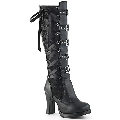 Stiefeletten Damen Gebunden gotische Mode Stiefel Bögen Knete Frauen Plattform Cosplay Schuhe aus Damenstiefel (Black, 40) von Generisch