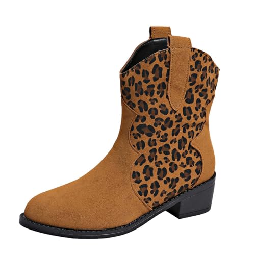 Stiefeletten Damen - Gothic Schuhe Boots Winter Trachtenstiefel Blockabsatz Übergangsschuhe Beige Dirndl Trachten Weite H Ankle Für Stiefel Leder Gefüttert Braun Elegant Damenstiefeletten von Generisch