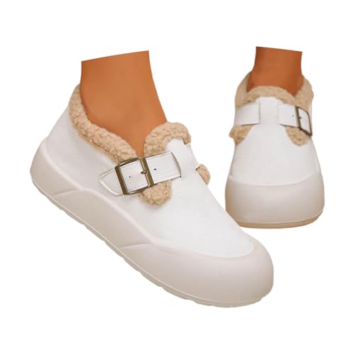 Stiefeletten Damen Kurzschaft Dicker Sohle Schlupfschuhe Winter Schlupfstiefel Niedrigem Absatz Stiefel Bequeme Boots Einfarbig Warm Winterschuhe Winterstiefel Schuhe von Generisch