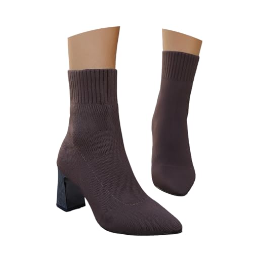 Stiefeletten Damen Mit Absatz Elegante Schlupfstiefel Mit Pfennigasbatz Stiefel Ankle Boots Strick Damenstiefel Kurzschaftstiefel Spitz Halbstiefel High Heels Wintertiefel Stiefeletten Damen Mit Absatz Elegante Schlupfstiefel Mit Pfennigasbatz Stiefel Ankle Boots Strick Damenstiefel Kurzschaftstiefel Spitz Halbstiefel High Heels Wintertiefel von Generisch