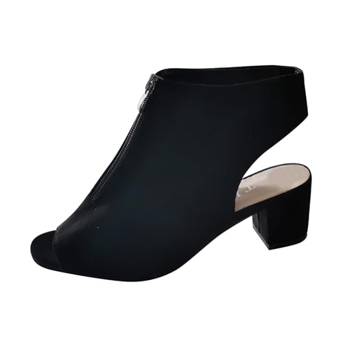 Stiefeletten Damen Stiefel mit hohem Absatz Leder Western Ankle Boots Halbhoch modisch leger Für Alltag Elegance von Generisch