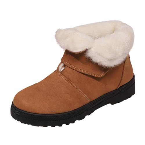 Stiefeletten Damen Warm Gefüttert Stiefeletten mit Blockabsatz Zipper Winterstiefel Bequem Runde Zehe Stiefel Herbst Winter Klassische Kurzstiefel Freizeitschuhe von Generisch