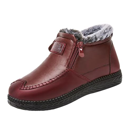 Stiefeletten Damen Winterstiefeletten Damen Gefüttert Winter Schuhe Outdoor Rutschfeste Weitschaft Warme Fleece Kurzstiefeletten Elegant Ergonomie Schneestiefel von Generisch