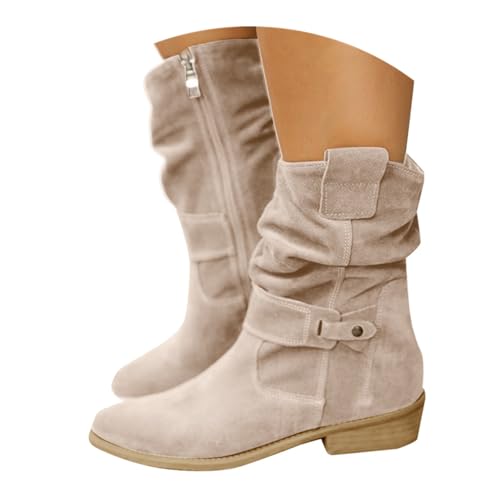 Stiefeletten Damen mit Absatz Wildleder Cowboystiefel Beige Spitz Klassisch Westernstiefel mit Reißverschluss Halbstiefel Elegant Bequemer Herbst Winterstiefel Ankle Boots Mode Stiefel Stiefeletten Damen mit Absatz Wildleder Cowboystiefel Beige Spitz Klassisch Westernstiefel mit Reißverschluss Halbstiefel Elegant Bequemer Herbst Winterstiefel Ankle Boots Mode Stiefel von Generisch