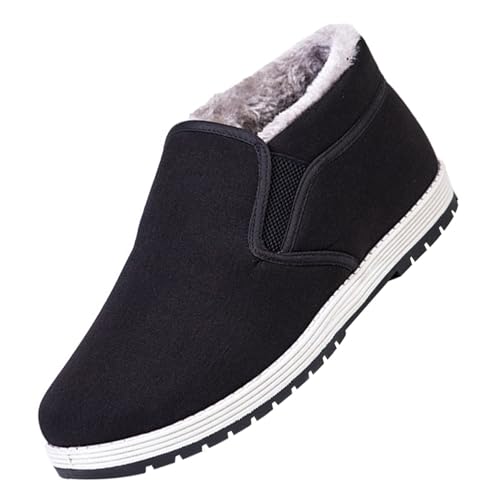 Stiefeletten Herren, Winterschuhe Herren Warm Gefüttert Freizeitschuhe Ohne Schnürsenkel Outdoor Schneeschuhe Thermo Snowboots Wanderschuhe Vegan Bootsschuhe rutschfeste Schneeboots Vintage von Generisch