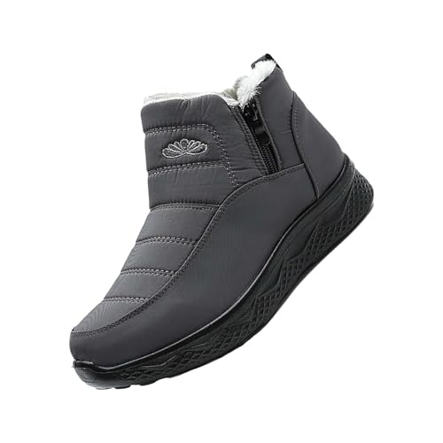 Stiefeletten Herren Damen Leder Flache Kurzstiefel Aus Wasserdichtem Stiefel Bequem Rutschfeste Orthopädische Schuhe Leicht Slip On Breite Gartenschuhe Biker Boots Regenschuhe Kurze Winterstiefel von Generisch