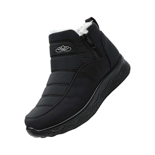 Stiefeletten Herren Damen Leder Flache Kurzstiefel Aus Wasserdichtem Stiefel Bequem Rutschfeste Orthopädische Schuhe Leicht Slip On Breite Gartenschuhe Biker Boots Regenschuhe Kurze Winterstiefel von Generisch