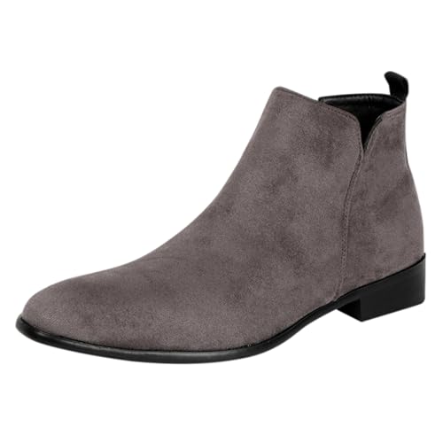 Stiefeletten Herren Wildleder Und Niedrigem Große Größen - Kurzstiefel Gefüttert Mit Absatz Westernstiefel Flache Schuhe Bequeme Lederstiefel Business Klassischer Stiefel Chelsea Boot Wanderschuhe von Generisch