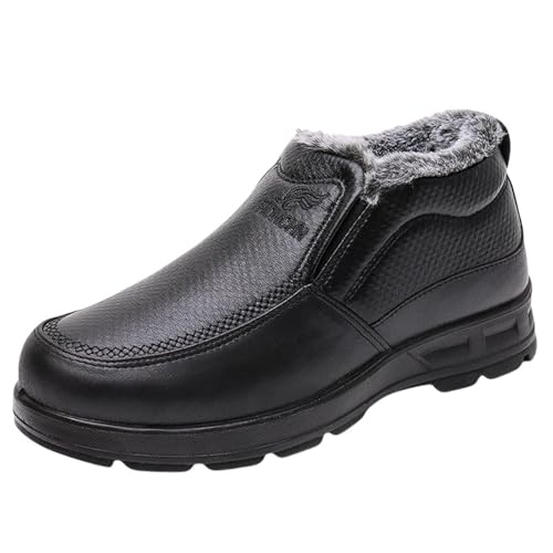 Stiefeletten Herren Winter Schneeschuhe Wasserdichte Winterboots Dickes Fleece Winterstiefel Gemütlich Thermostiefel Rutschfeste Sohlen Winterschuhe mit Absatz Snowboots für Freizeitsport von Generisch