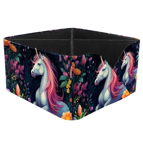 Stiftehalter für den Schreibtisch, Stifteetui, Make-up-Pinsel-Boxen für Schule, Studenten, Büro, Damen, Teenager, Mädchen, Jungen (Einhorn-Blume, buntes Cartoon) von Generisch