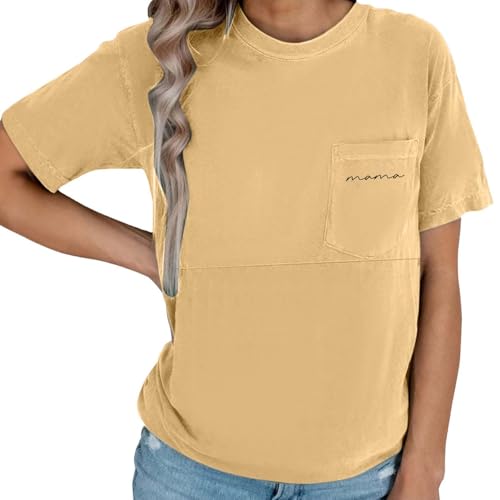 Still Tshirt Mit Reißverschluss Umstandsmode Oberteil Helles Gelb Mama Nursing Shirt Breastfeeding Postpartale Clothes Stillen Schwangerschaftskleidung Sommer Umstandsshirt Mit Brusttasche von Generisch