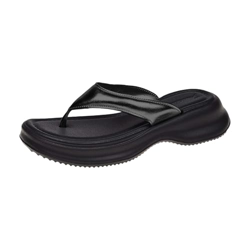 Stilvolle Flip-Flops für Damen, trendig, für Strand, Bogen, Hausschuhe, hohl, lässig, mit Clip, Zehen, Hausschuhe, dicke Unterseite, Retro-Sandalen für drinnen und draußen, Urlaub, Sommer, Beruf von Generisch