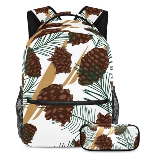 Stilvoller Rucksack mit Federmäppchen, ideal für Jungen, Mädchen und Jugendliche, Mehrfarbig Nr. 01, B：29.4x20x40cm P：19x7.5x3.8cm, Tagesrucksäcke von Generisch