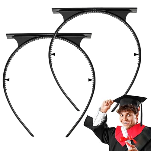 Stirnband für Abschluss, Stirnbänder für den Abschlusseinsatz - AbschlussBegleiter | Set von 2 Party Hair Hoop -Foto -Requisiten, Feierparty -Haarstück Stabilisator für Männer Frauen von Generisch