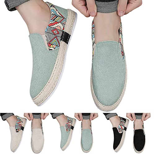 Stoffschuhe Herren Sommer Freizeitschuhe Herren Sportlich Slipper Flache Schuhe Beige Slip On Schuhe Mesh Casual Sneaker Flach Shoes Leicht Schlupfschuhe Schicke Walkingschuhe Canvas Atmungsaktiv von Generisch