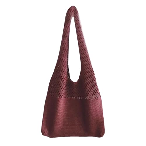 Strandhäkelbeutel - handgefertigte Umhängetasche aus Baumwoll, große gewebte Tasche mit robusten Griffen | Sommer -Reisehandtasche für Outing -Urlaubs -Picknickpool täglich Carry Essentials Leichtes s von Generisch