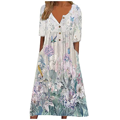 Strandkleid Damen,Kleid mit Punkten Damen,Wickelkleider,Sommerkleid 46,Sommerkleider Maxi,midi Kleider Damen Sommer,Cider Kleidung Damen,polokleid Damen,Sommerkleider+lang, von Generisch