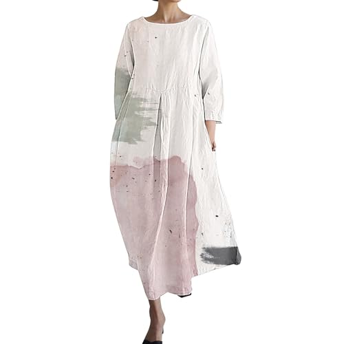 Strandkleider Sale Fashion Must Have Kleider Damen Sommer Lang Lässiges, Lockeres Kleid Für Damen Im -Stil Mit Botanischem Blumenmuster Und Kleid Schwarz Sale Angebote Damen Bekleidung von Generisch