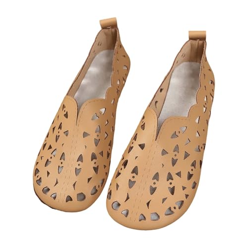 Strandschuhe Damen Lederschuhe Schuhe Atmungsaktiv Bequeme Freizeitschuhe (Brown, 41) Halbschuhe Bequem Barfußschuhe Herbst Herren Winter Weiß Orthopedische Barfuss Herrn 43 Blau Weiche Soft von Generisch