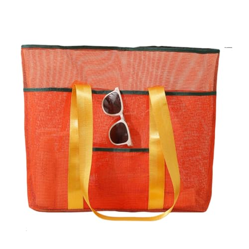 Strandtasche – Netz-Strandtasche, wiederverwendbare Netz-Sandspielzeugtasche, Mehrzwecktasche, faltbare Hobo-Handtasche für Handtuch, Hut, Wasserflasche, Schlüssel, Geldbörse, Handy, Badeanzug von Generisch