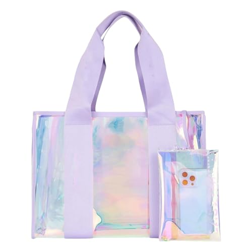 Strandtaschen Für Frauen - Schillernde PVC -Reise -Tasche Wasserdicht - Große Kapazität Outdoor -Aktivitäten Beutel Schulterhandtasche Für Einkaufsarbeitskonzertgymseuren von Generisch