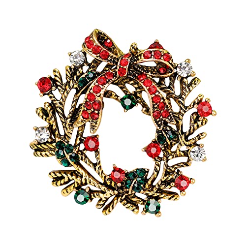 Strass Blumenstrauß Weihnachtsdeko Corsage Weihnachten Weihnachtsunikate Brosche Haarklammern Hochzeiten (C, One Size) von Generisch