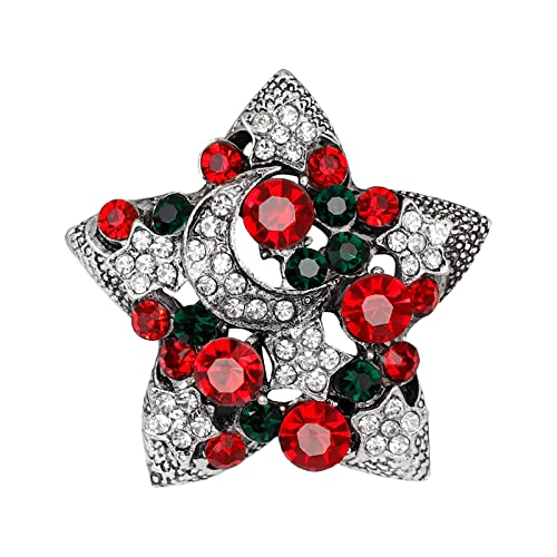 Strass Blumenstrauß Weihnachtsdeko Corsage Weihnachten Weihnachtsunikate Brosche Haarklammern Hochzeiten (H, One Size) von Generisch