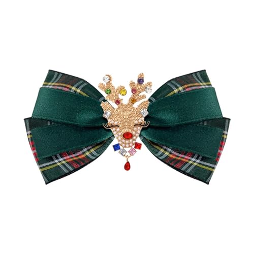 Strass Cardigan Clip Strass Plaid Fliege Brosche Stoff Schleife Brosche (Pin-Stil) Braut Haar Accessoires Mädchen (A, One Size) von Generisch
