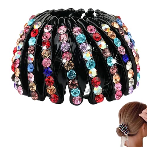 Strass-Haar-Pferdeschwanz-Halter,Erweiterbare Haarklammern für Pferdeschwanzhalter | Pferdeschwanzhalter Haarschmuck erweiterbar Strass Vogelnest Haarspange für Frauen Mädchen von Generisch