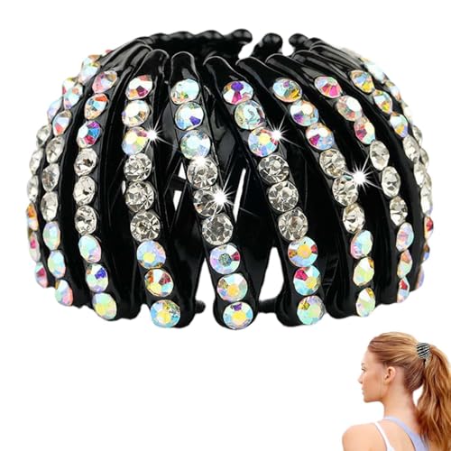 Strassbirdnest Haarclip - Vögel Nest Hair Claw Strass | Erweiterbarer Strasshaarhalter, Farbenfrohe Mode Bun Maker Hair Accessoire Donut Bun Maker Für Frauen Und Mädchen Accessoires von Generisch