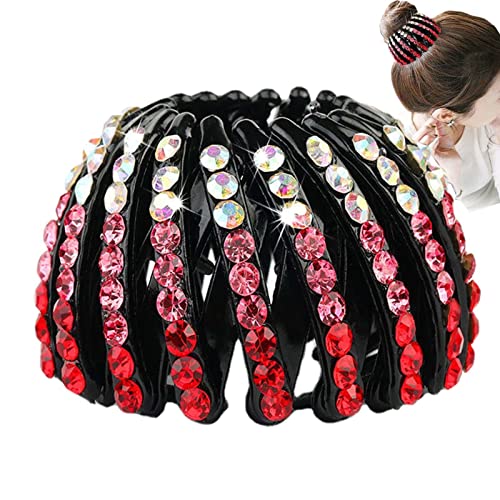 Strassbirdnest Haarclip - Vögel Nest Hair Claw Strass | Erweiterbarer Strasshaarhalter, Farbenfrohe Mode Bun Maker Hair Accessoire Donut Bun Maker Für Frauen Und Mädchen Accessoires von Generisch