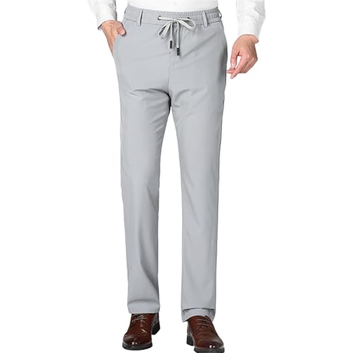 Stretch Schnell Trocknend Freizeithose Herren Leichte Atmungsaktiv Atmungsaktiv Elastische Taille Hose mit Geradem Bein Lang Schlank Geschnittene Hose Baggy Alltag Outdoorhose Klassisch Business Hose von Generisch