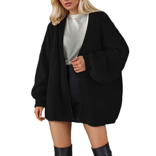 Strickjacke Cardigan Damen Oversize Weichem Strickcardigan Übergangsjacke Mit Langen Ärmeln Lockerer Elegante Übergroßer Strickfleecejacke Herbstjacke Modische Winter Bekleidung von Generisch