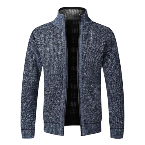 Strickjacken Herren Einfarbig Cardigan Winterjacke Stehkragen Übergangsjacke mit Reissverschluss Sportjacke Jacken Outdoor Trainingsjacke Gestrickt Cardigan Herren Wintermantel von Generisch