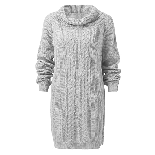 Strickkleid Damen Lang Langarm Strickkleid Pulloverkleid Rundhals Baumwolle Sexy Minikleid Winterkleid Elegant Winter Freizeitkleid Pullikleid Große Größen Casual Strickpullover Sweatkleid von Generisch