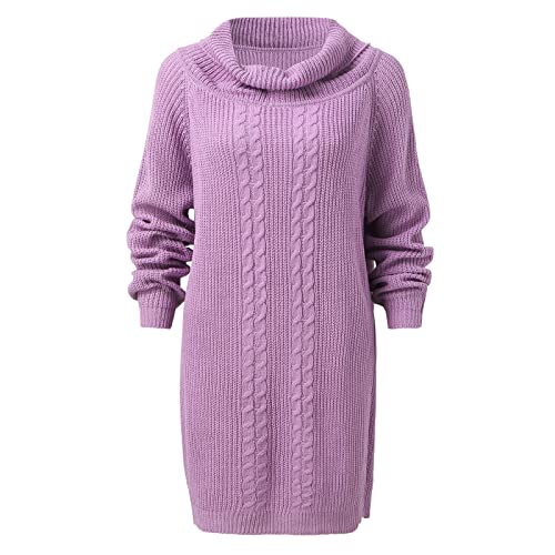 Strickkleid Damen Lang Langarm Strickkleid Pulloverkleid Rundhals Baumwolle Sexy Minikleid Winterkleid Elegant Winter Freizeitkleid Pullikleid Große Größen Casual Strickpullover Sweatkleid von Generisch