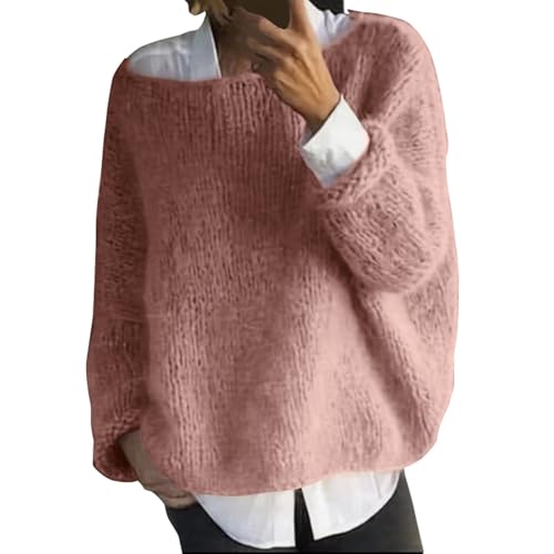 Strickpullover Damen Fledermausärmel: Damen Pullover Oversize Strickpullover, Gestrickte Pullis Elegant Tunika U-Boot Langarmshirt Knitted Sweater Casual Sweatshirt Strickpulli Winterpullover Strickpullover Damen Fledermausärmel: Damen Pullover Oversize Strickpullover, Gestrickte Pullis Elegant Tunika U-Boot Langarmshirt Knitted Sweater Casual Sweatshirt Strickpulli Winterpullover von Generisch