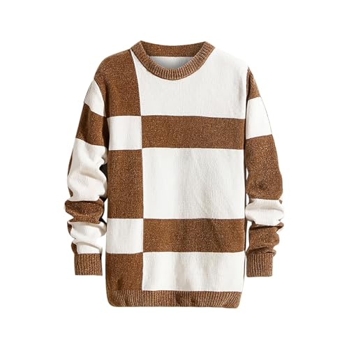 Strickpullover Herren Winter Farbabstimmung Pullover Langarm Sweatshirt für Männer Modisch Rundhals Winterpullover Frühling Autumn Basic Jumper Regular Fit Pulli Bequem Strickpulli Strickpullover Herren Winter Farbabstimmung Pullover Langarm Sweatshirt für Männer Modisch Rundhals Winterpullover Frühling Autumn Basic Jumper Regular Fit Pulli Bequem Strickpulli von Generisch