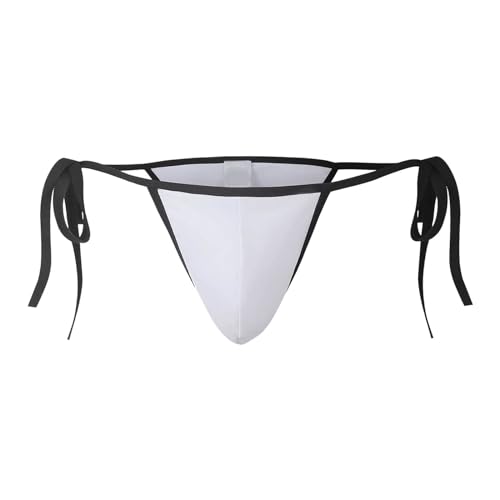 String Tanga Männer G-Strings Unterwäsche Sexy String Herren Sissy Dessous Gay Reizwäsche Sport Unterhosen Weich Atmubgsaktiven String Schwarz Clubwear (Weiß, XXL) von Generisch