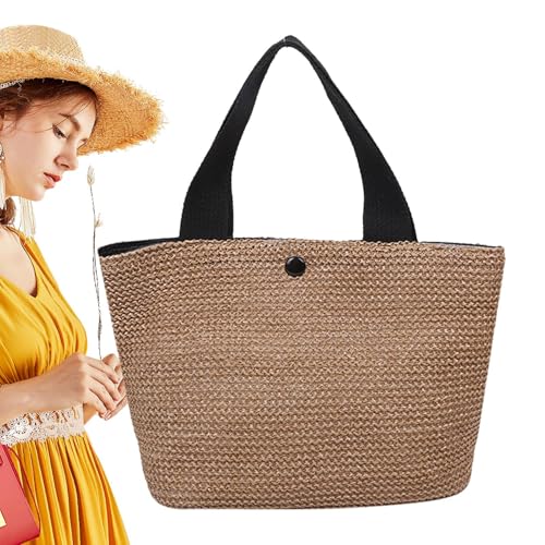 Stroh Strandtasche, Geflochtene Strandtasche, Geräumige Boho Geldbörse Clutch Umhängetasche Für Einkaufen Picknick Party Reise Festival Schule Hochzeit von Generisch