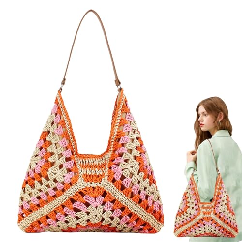 Stroh Umhängetasche - lässige Webhandtasche | Stylish Stroh Hobo Bag | Weben Sie Taschen, die für Sommerausflüge, Strandausflüge und tägliche leichte Mode tragen Stroh Umhängetasche - lässige Webhandtasche | Stylish Stroh Hobo Bag | Weben Sie Taschen, die für Sommerausflüge, Strandausflüge und tägliche leichte Mode tragen von Generisch
