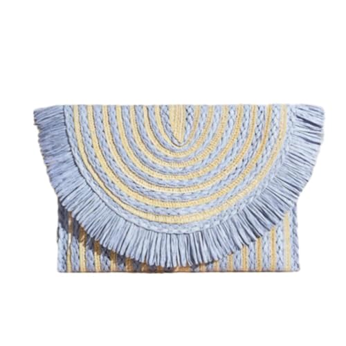 Strohtaschen Strandtasche Damenmode Strohtasche Rattan Gewebte Geldbörse Crossbody Messenger Bag Zopf Kleine Quadratische Handtasche Boho Beach von Generisch