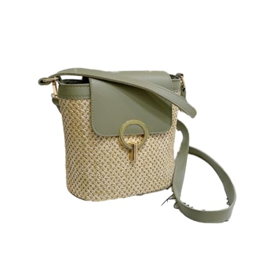 Strohtaschen Strandtasche Damenmode Strohtasche Rattan Gewebte Geldbörse Crossbody Messenger Bag Zopf Kleine Quadratische Handtasche Boho Beach von Generisch