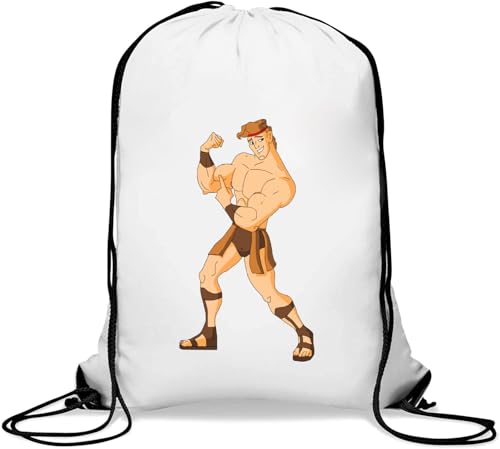 Strong Man Muscles Gym Sack Casual Drawstring Bag White von Generisch