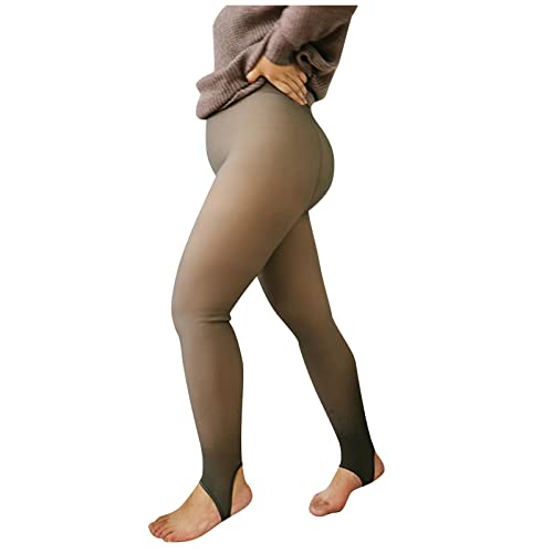 Strumpfhosen Damen Winter High Waist Thermo Strumpfhose Gefütterte Große Größen Leggings Warme Fleece Winterstrumpfhose Gefälschte Durchscheinend Thermostrumpfhose Pantyhose 380g von Generisch