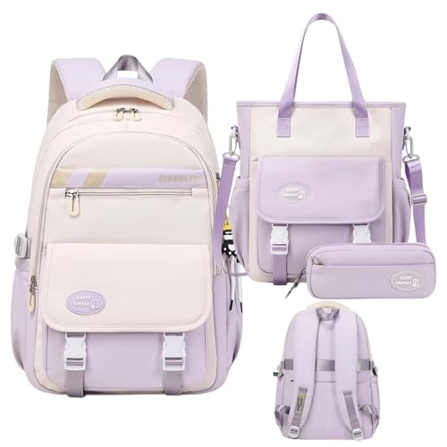 Student Backpack Drei-Set, Schulbuchbag, Süße Stiftbeutel Und Kombination, Leicht Und Geräumig Mit Verstellbaren Gurten, 3-Zoll-1-Set Für Kinder Mädchen Reiseschule Outdoor-Vorschule von Generisch