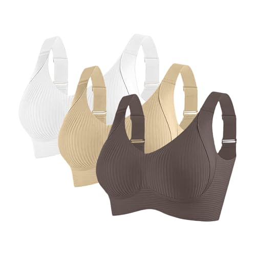 Stütz-BHS für ältere Frauen, Frontverschluss für ältere Menschen, Frontverschluss, BH für Senioren, atmungsaktiv, drahtloser Komfort-BH, g, 5XL von Generisch